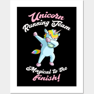 Unicorn Running Team Gift Magical jog marathon- Posters and Art